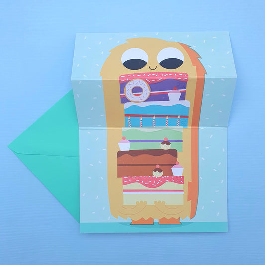 Monster Show stopper Greetings Card - by Peski Studio