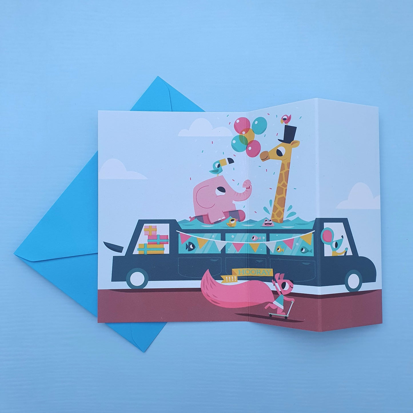 Pool Party - A Foldy Greetings Card - by Peski Studio