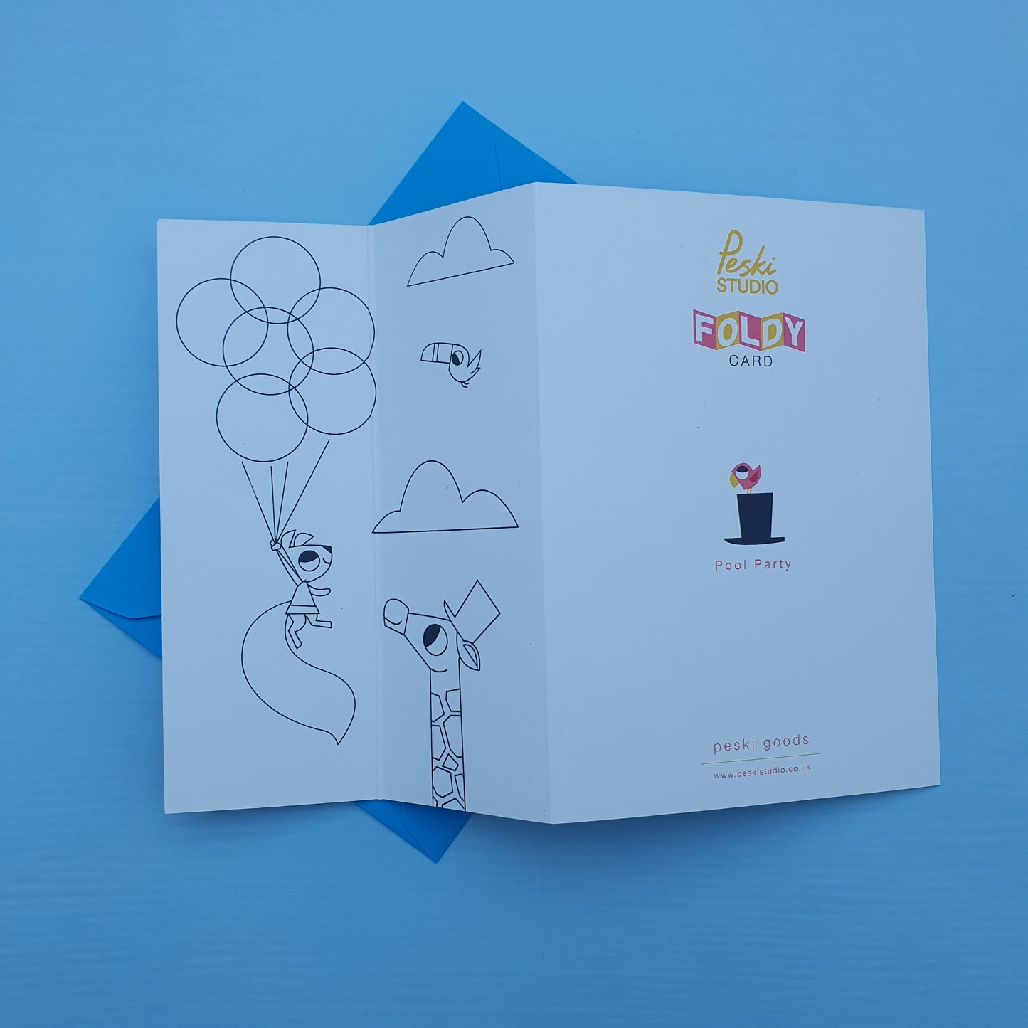 Pool Party - A Foldy Greetings Card - by Peski Studio