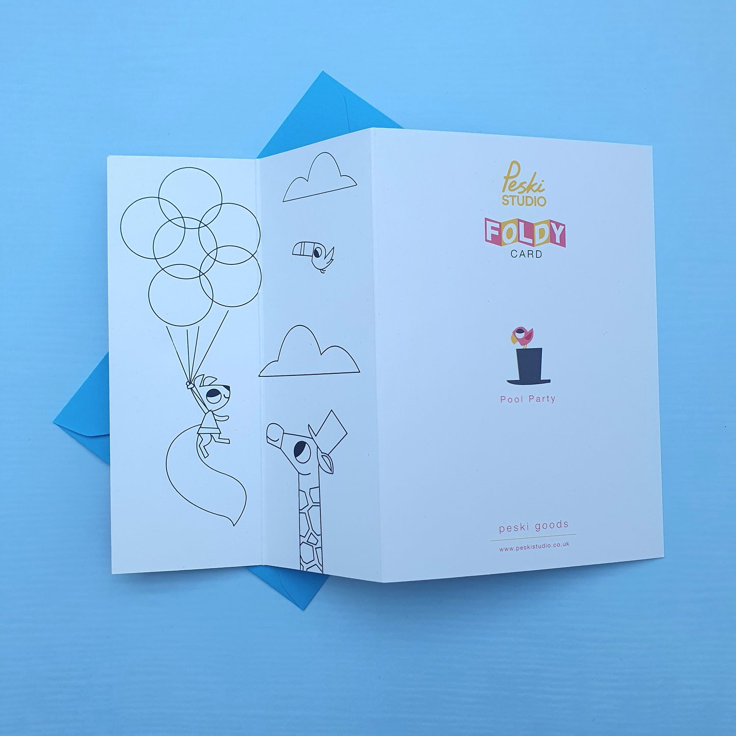 Pool Party - A Foldy Greetings Card - by Peski Studio