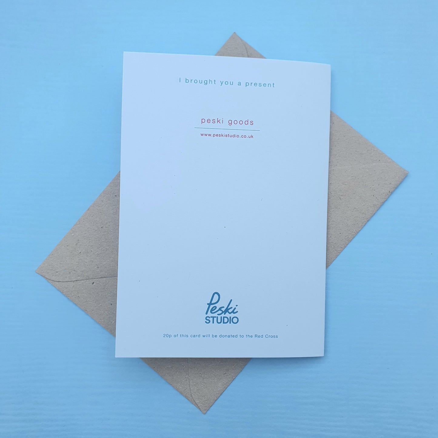 I brought you a present Dog - Christmas Greetings Card - by Peski Studio
