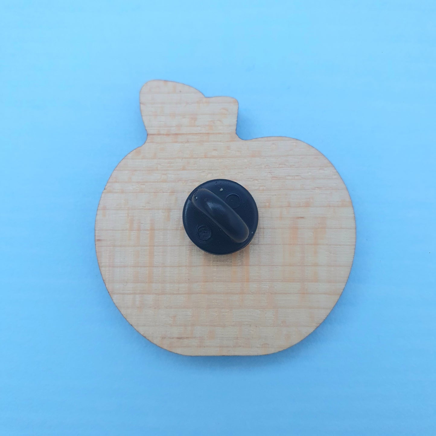 Cute Apple - ply wood pin badge