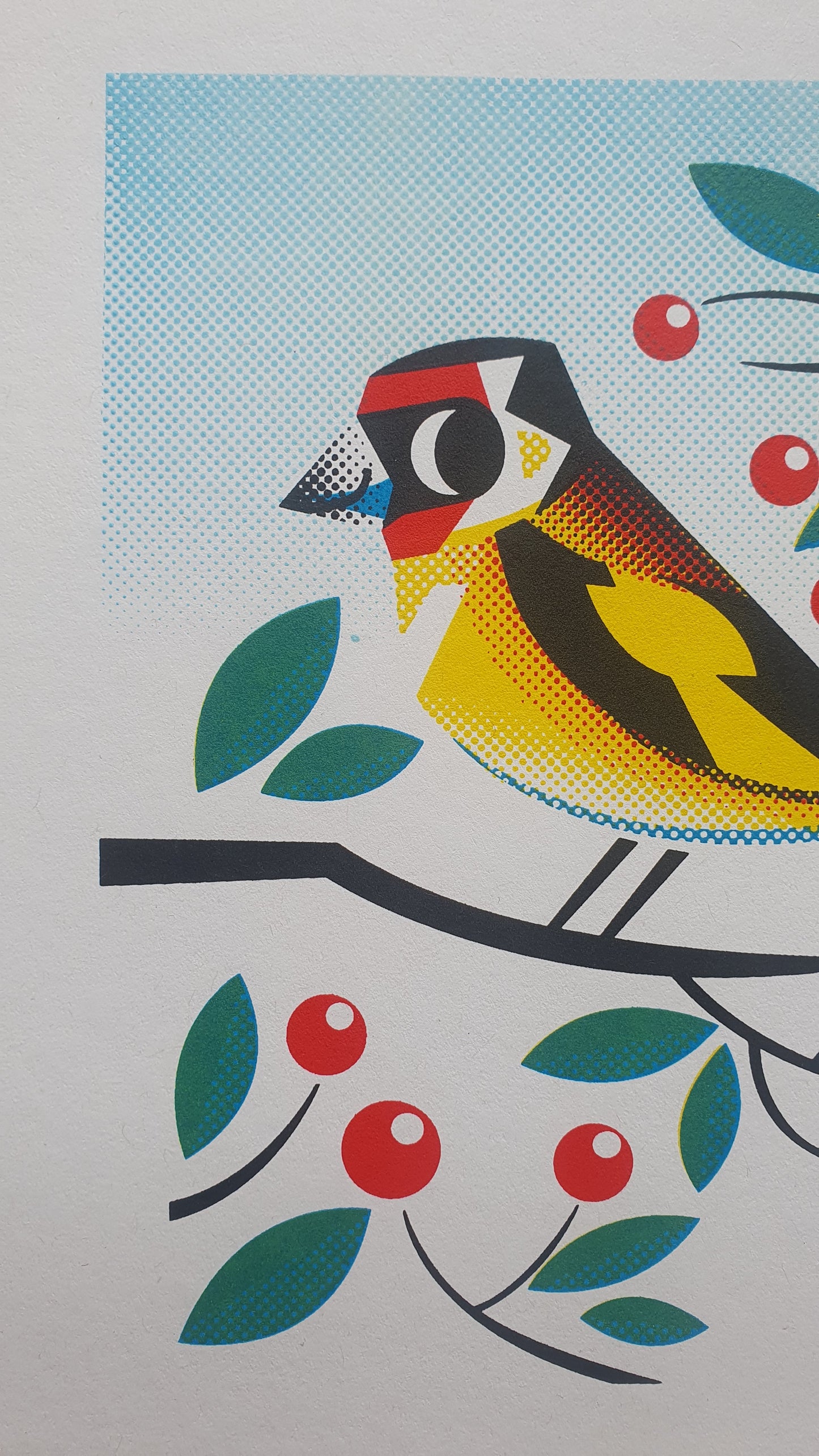 Goldfinch - A4 5 colour screenprint - by Peski Studio