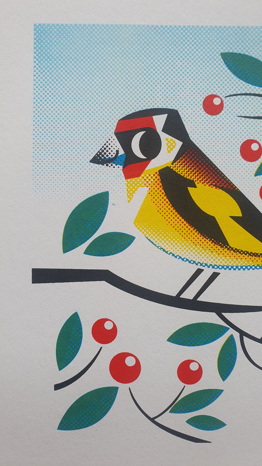 Goldfinch - A4 5 colour screenprint - by Peski Studio