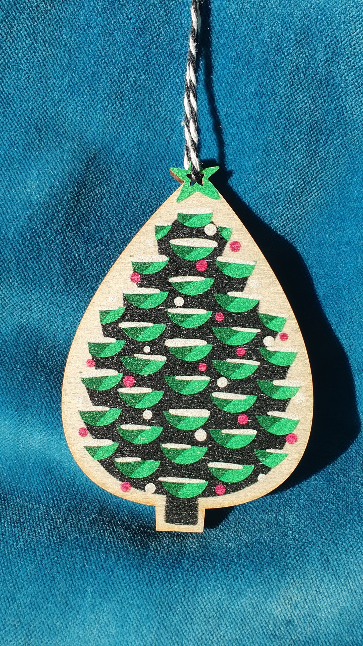 Christmas Tree decoration - printed ply wood dec