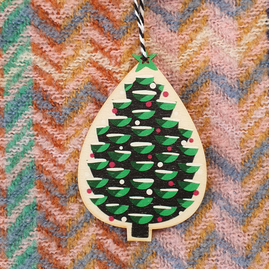 Christmas Tree decoration - printed ply wood dec