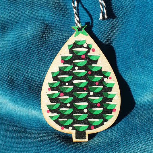 Christmas Tree decoration - printed ply wood dec