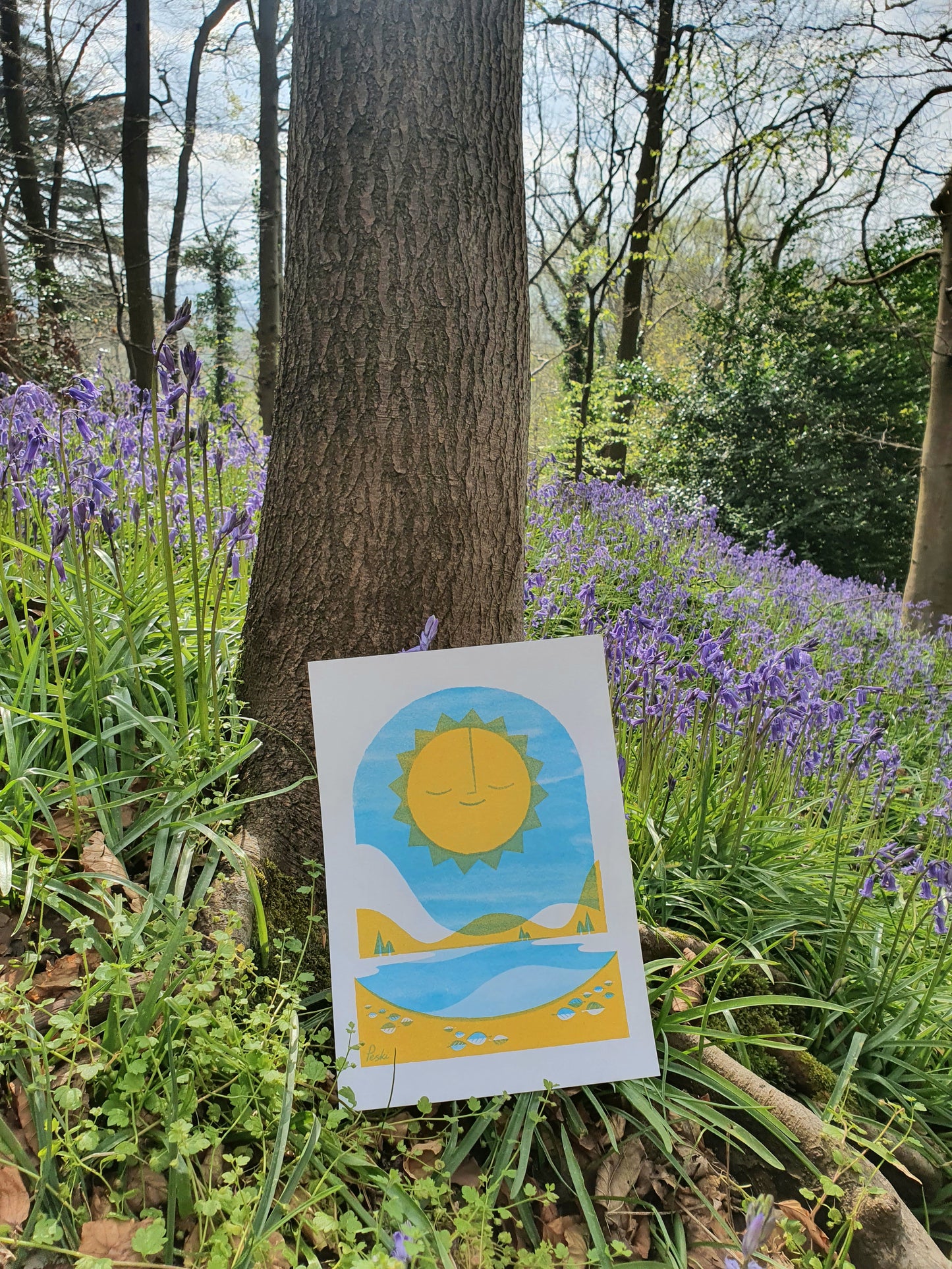 Hello Sunshine - A4 RISO print - by Peski Studio