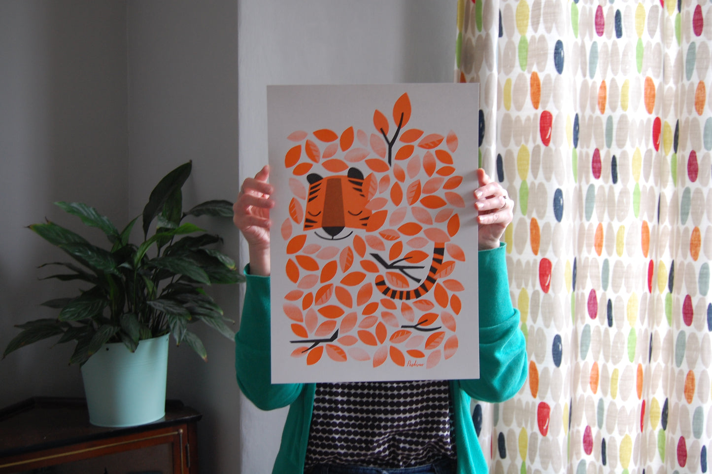 Hidden Tiger - A3 RISO print by Peski Studio