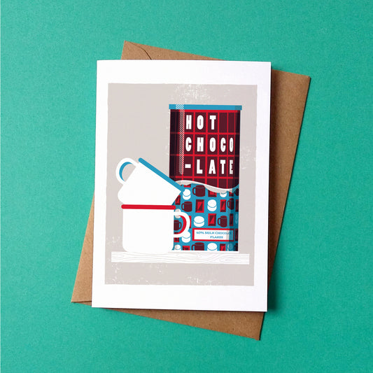 Hot Chocolate Greetings Card by Peski Studio
