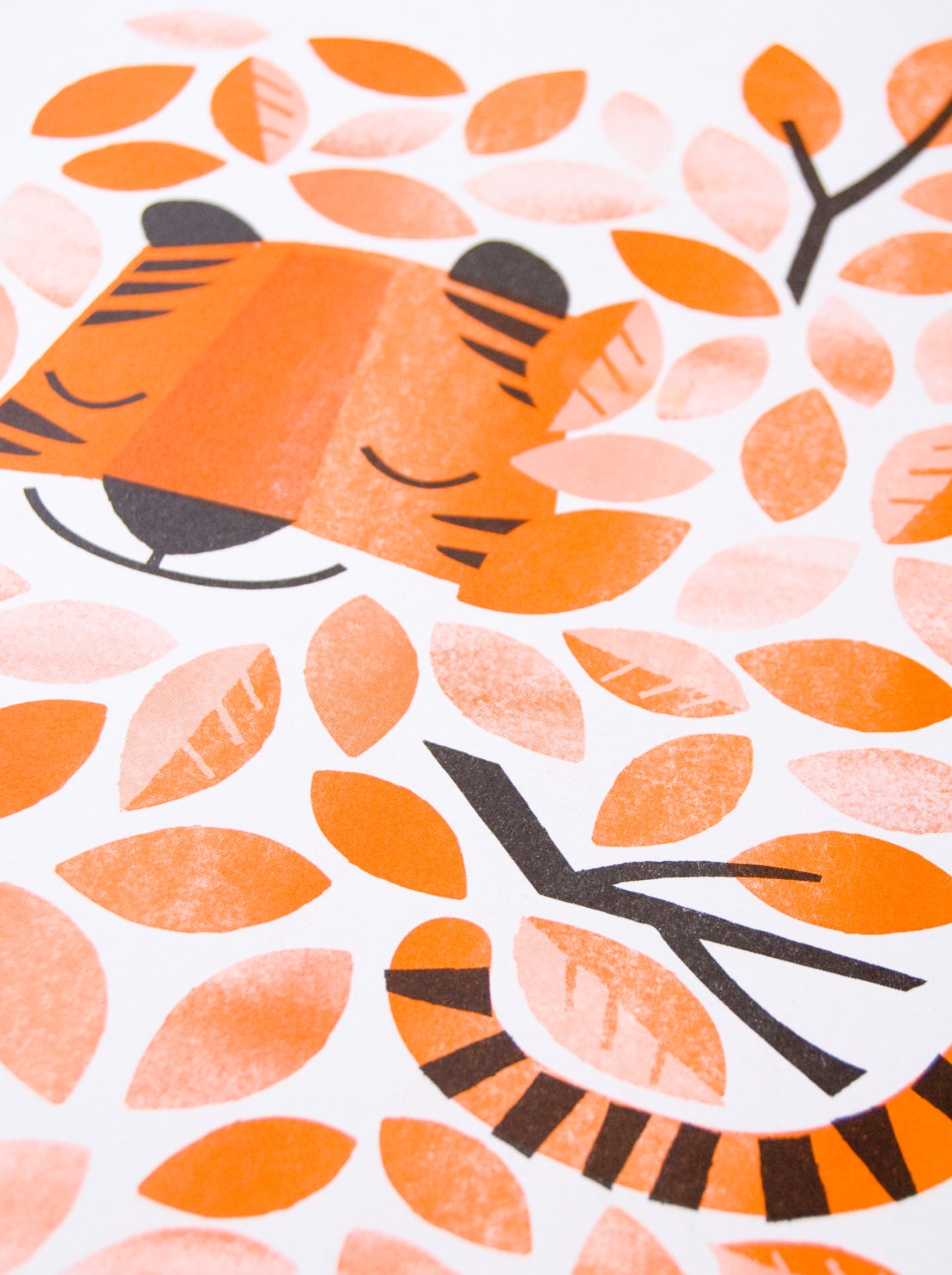 Hidden Tiger - A3 RISO print by Peski Studio