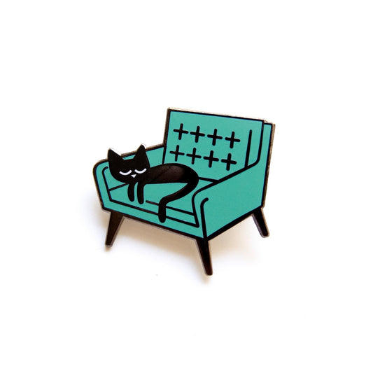 Cat Nap - Enamel brooch Badge