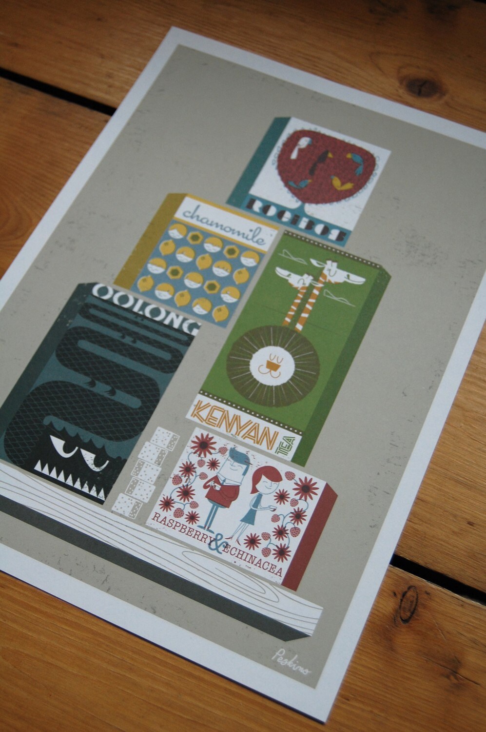 Tea Stack Too - A4 Lithographic Print