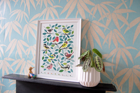 Garden Birds - A3 RISO print by Peski Studio