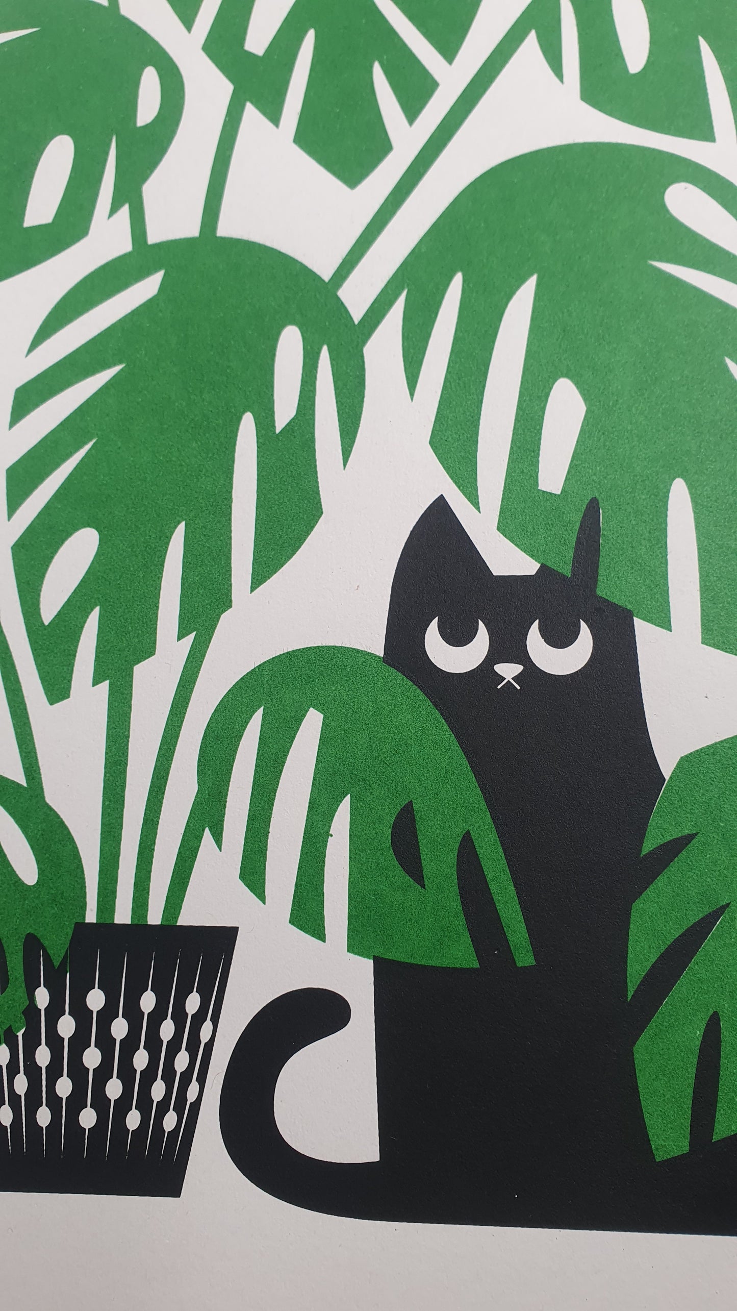 Monstera Meow - A3 Screen print - by Peski Studio