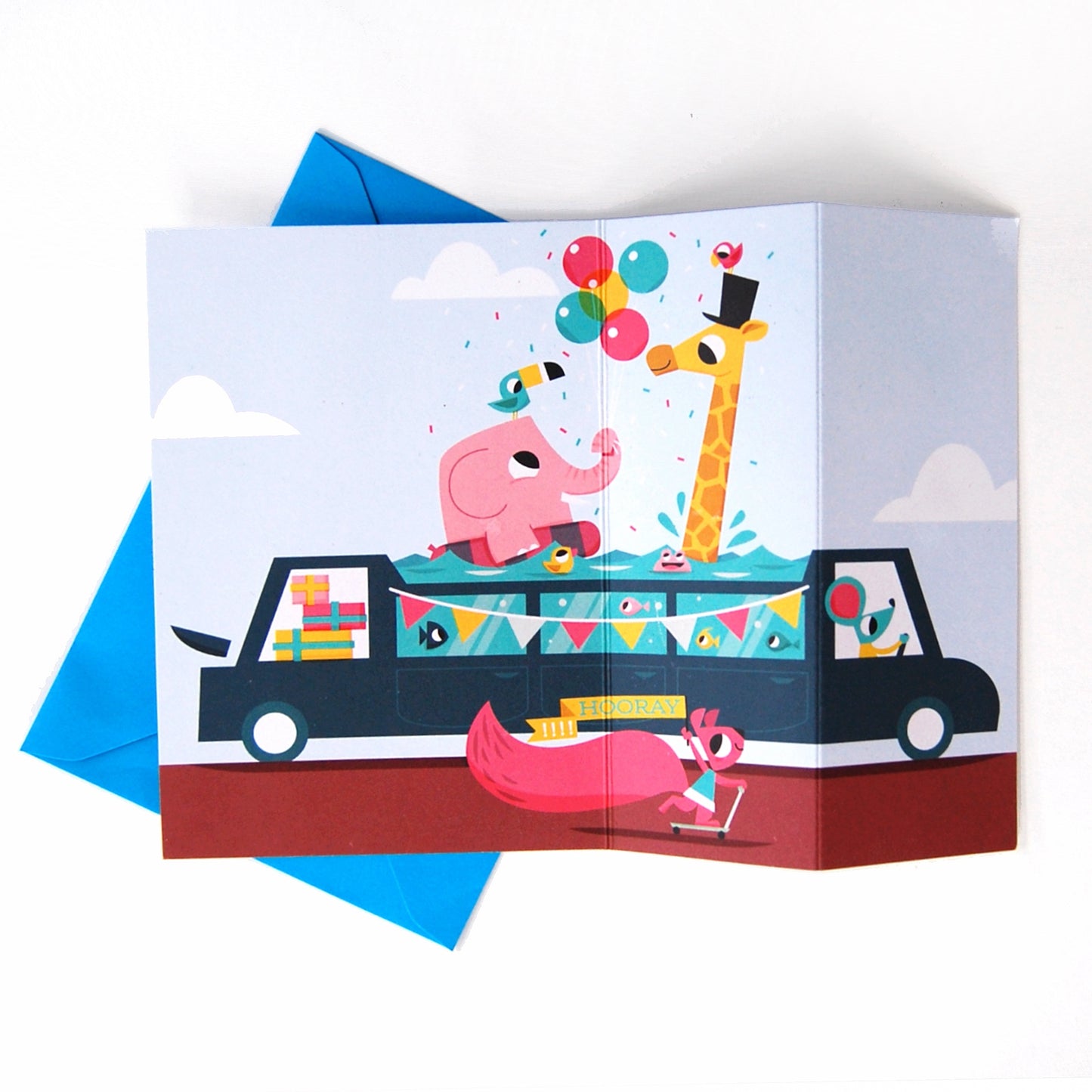 Pool Party - A Foldy Greetings Card - by Peski Studio