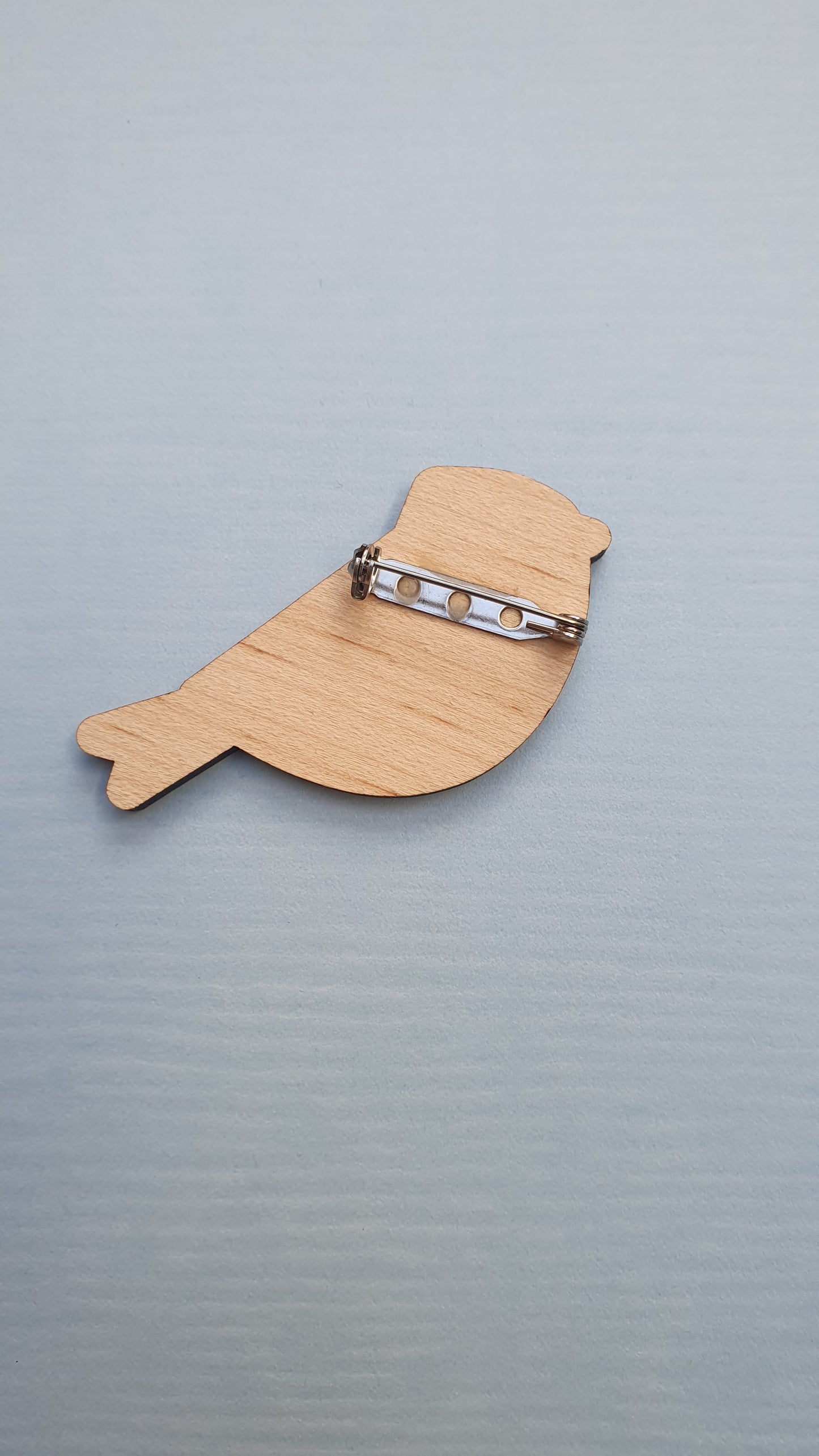Goldfinch bird wood pin badge brooch