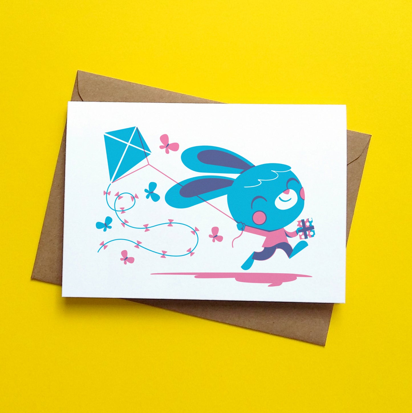 Kite Bunny Greetings Card by Peski Studio